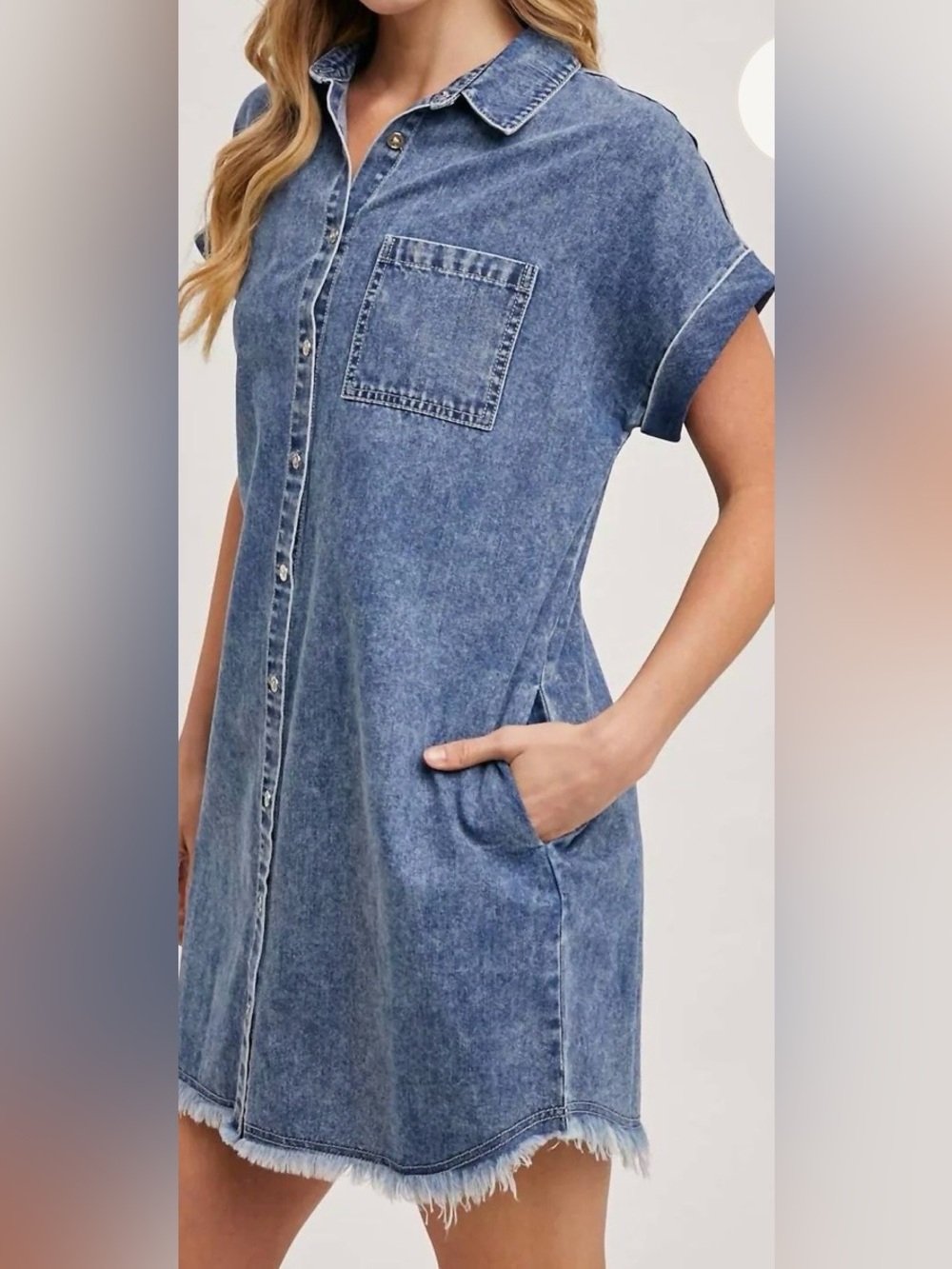 BluIvy Frayed Denim Dress